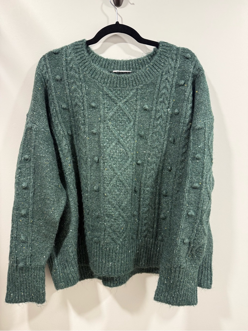 Old Navy Forest Green Cable Knit Bobble Sweater